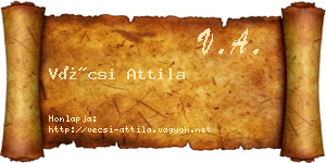Vécsi Attila névjegykártya
